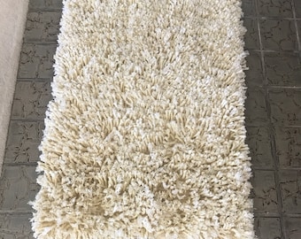 Yellow Rag Shag Weave Rug