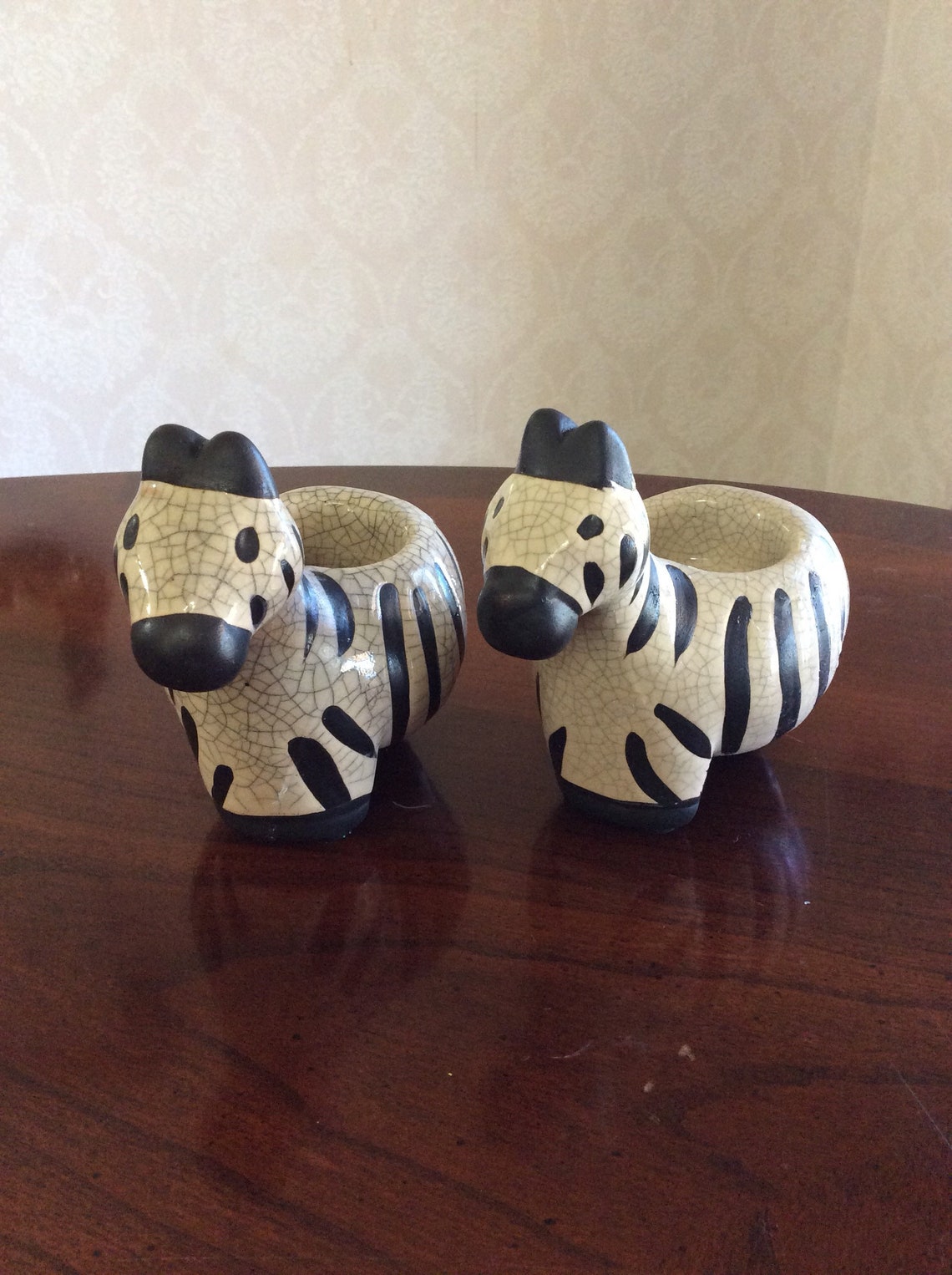 Beautiful Tribal Decor Zebra Candle Holders Set of Two Etsy