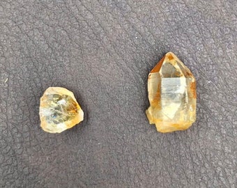 Citrine Crystals - Natural Bright Yellow Crystals 2pcs