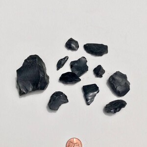 Raw Obsidian Chunks - lot of 11 from Africa