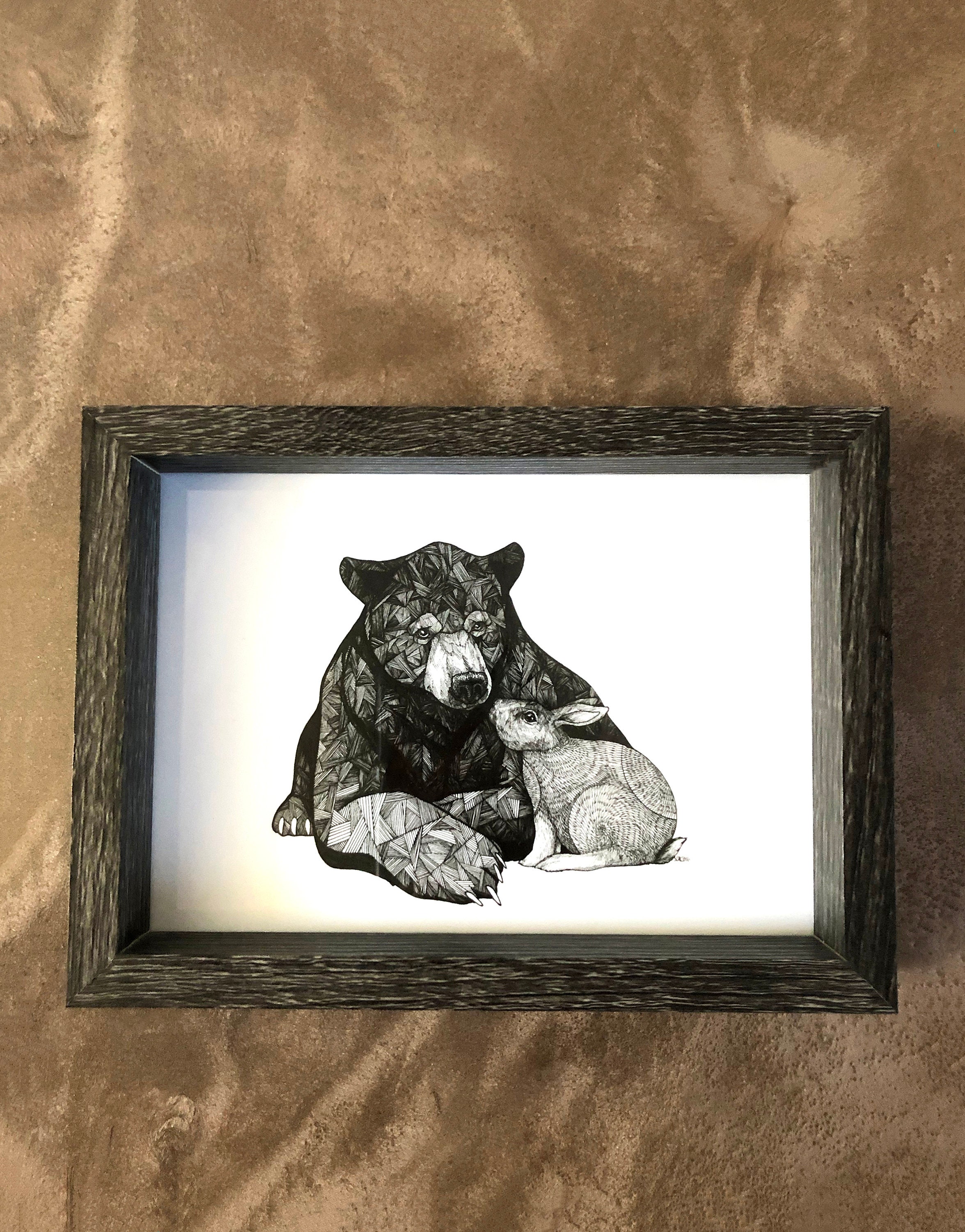 The Bear and the Bunny - Bear Art - Bunny Art - Art Prints