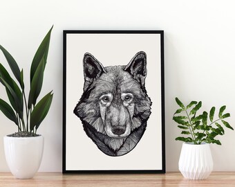 Wolf Like Me - Wolf Art - Wolf Print - Art Prints - Wolf Drawing - Wolves - 8.5x11 Limited Edition Prints - Wall Decor - Animal Art