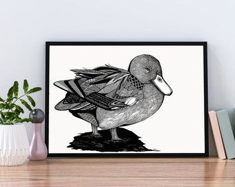 Duck Art - Duck Prints - Duckface - Art Prints - Limited Edition Prints - Duck Drawing - Duck Artwork - Wall Art - Bird Art - Bird Lovers