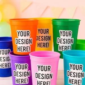 Custom Cups Custom Logo Cups Personalized Party Cups Personalized Birthday Custom Face Cups Custom Face Party Cup Favors Custom Plastic Cups