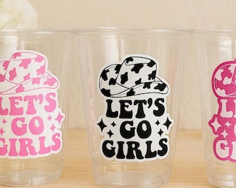 COWGIRL PARTY CUPS - Cowgirl Cups Cowgirl Party Decorations Cowgirl Bachelorette Party Cowgirl Hat Birthday Rodeo Party Cups Let&#39;s Go Girls