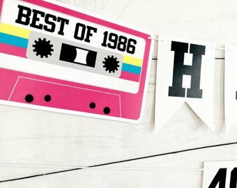 BEST OF 1986 - 40th Birthday Banner 1986 Banner 1986 Party Decorations 40th Party Decorations 40th Party Banner 40 Birthday Party Banner 80s