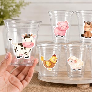 FARM PARTY Cups - Farm Cups Farm Animal Cups Farm First Birthday Farm Baby Shower Barnyard Party Farm Birthday Decorations Farm Party Favors