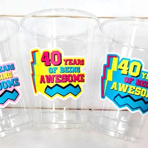 40th PARTY CUPS - 1983 Cups 40th Birthday Party 40th Birthday Favors 40th Party Cups 40th Party Decorations 1983 Birthday Party Cups 80s Cup