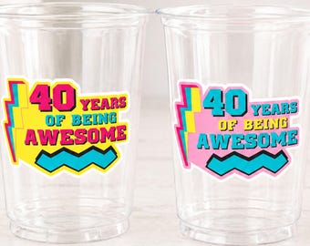 40th PARTY CUPS - 1986 Cups 40th Birthday Party 40th Birthday Favors 40th Party Cups 40th Party Decorations 1986 Birthday Party Cups 80s Cup