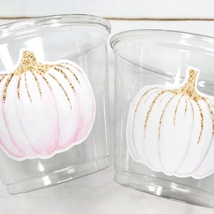 PUMPKIN PARTY CUPS - Pink Little Pumpkin First Birthday Decoration Little Pumpkin Party Fall Baby Shower Fall Party Cups Thanksgiving Cups