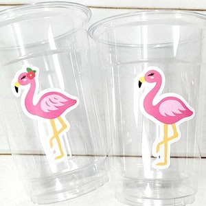 FLAMINGO PARTY CUPS - Flamingo Cups Flamingo Birthday Party Decorations Flaming Baby Shower Flamingo Bachelorette Cups Flamingo Party Favors