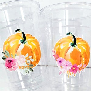 PUMPKIN PARTY CUPS - Little Pumpkin First Birthday Decoration Little Pumpkin Party Fall Baby Shower Fall Party Cups Thanksgiving Cups Little