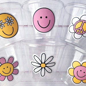 70s PARTY CUPS 70's Birthday Cups 70's Party Cups 70s Decorations 70's Birthday Party 70s Birthday Party Decorations Hippy Two Groovy Cups image 1