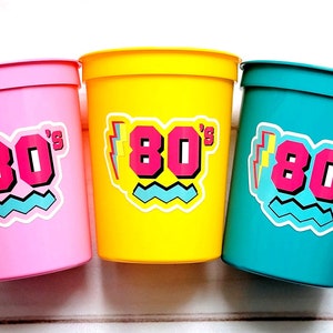 I Love the 80'S PARTY CUPS - 80's Birthday Cups 80's Party Cups 80's Decorations 80's Birthday Party 80's Birthday Party Decorations 80s