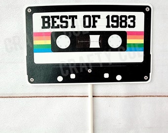 40th CAKE TOPPER Cassette Tape Cake Topper Best of 1983 Cake Topper 40th Birthday Cake Topper 40th Party Decorations 40th Vintage 1983 Party