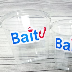 FISHING PARTY CUPS - Fishing Birthday Fishing First Birthday Party Gone  Fishing Party The Big One Fishing Bobber Decorations Fish Bait Cups