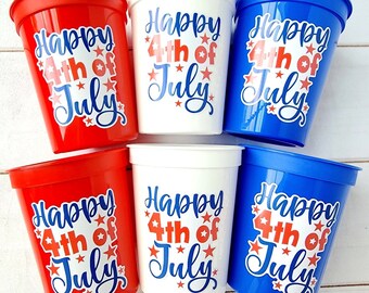 4th of July Party Cups July 4th Sunglasses Cups USA Party Cups 'Merica Cups Independence Day Party Decorations 4th of July Party Decorations