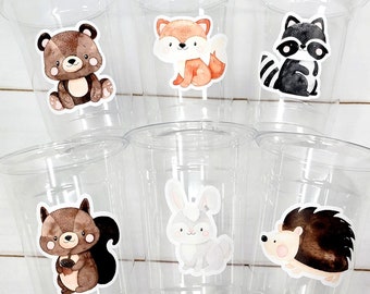 Copas para fiesta en el bosque - Copas del bosque Animales del bosque Decoraciones del bosque Cumpleaños del bosque Baby shower del bosque Fiesta de cumpleaños del bosque