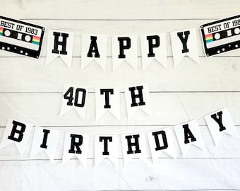 BEST OF 1983 - 40th Birthday Banner 1983 Banner 1983 Party Decorations 40th Party Decorations 40th Party Banner 40 Birthday Party Banner 80s