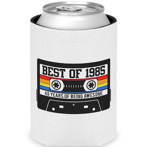 1985 Cassette Tape Can Cooler, 1985 Birthday Can Cooler, 1985 Birthday Party, 40th Birthday Favors, 40th Party, Best of 1985, Vintage 1985