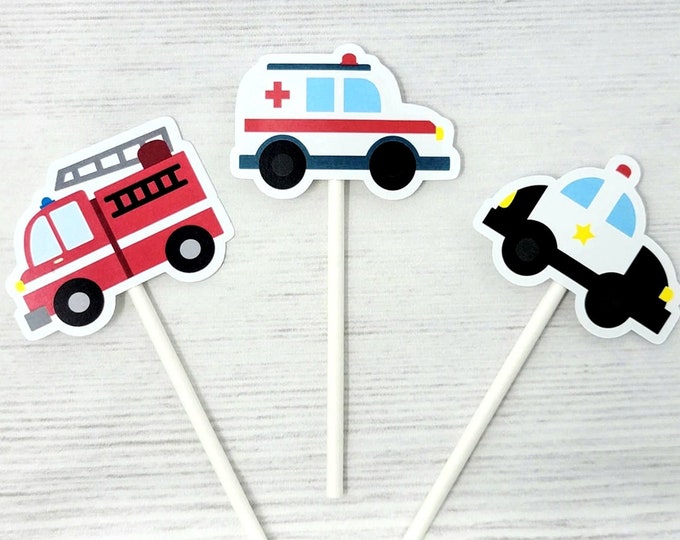 EMERGENCY VEHICLES PARTY Cups Emergency Vehicles Birthday Etsy