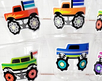 MONSTER TRUCK PARTY Cups - Monster Truck Treat Cups Monster Truck Birthday Monster Truck Party Monster Truck Party Favors, Monster Truck Cup