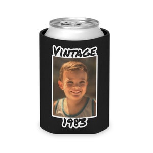 Personalized Can Cooler, 1984 Can Cooler, Custom Picture Can Cooler, Bachelorette Party Favors, Custom Birthday Favor, 40th Favors, Slim Can