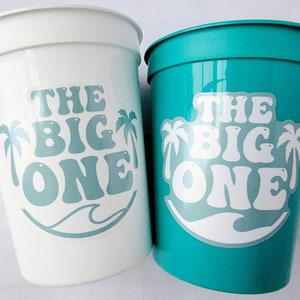 Surf Birthday Cups, The Big One Cups, Hawaii Party Cups, Surf Birthday Party Favor, Surfing Cups, Surfs Up, Surfer, Catch A Wave, Beach Cups