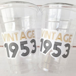 70th PARTY CUPS - Vintage 1954 Cups Best of 1954 70th Birthday Party 70th Birthday Favors 70th Party 70th Party Decorations 1954 Birthday