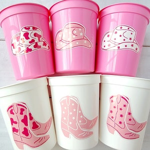 COWGIRL PARTY CUPS - Cowgirl Cups Cowgirl Party Decorations Cowgirl Baby Shower Decorations Baby Sprinkle Cowgirl Boots Birthday Decor Favor