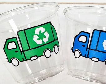 GARBAGE TRUCK PARTY Cups - Garbage Truck Treat Cups Garbage Truck Party Favors Garbage Truck Birthday Favors Trash Garbage Birthday
