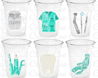 DENTIST PARTY CUPS Dental School Party Cups Orthodontist Dentist Graduation Dental Graduation Party Favors Dentist Party Favors Decorations