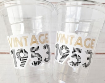 70th PARTY CUPS - Vintage 1954 Cups Best of 1954 70th Birthday Party 70th Birthday Favors 70th Party 70th Party Decorations 1954 Birthday