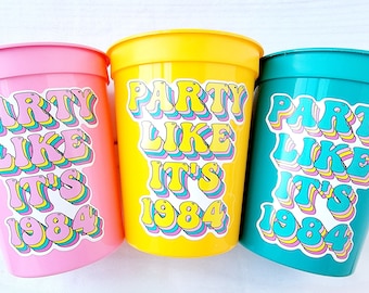 VASOS PARA FIESTA DE 40 AÑOS - Lo mejor de 1985 Fiesta de 40 Cumpleaños Recuerdos de 40 Cumpleaños Vasos para Fiesta de 40 Años Decoraciones para Fiesta de 40 Cumpleaños de 1985 Vaso para Fiesta de los 80