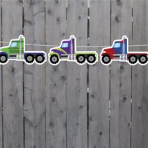 Semi Truck Garland, Semi Truck Banner, Semi Truck Party Banner, Semi Truck Party Decorations, Semi Truck Party Sign