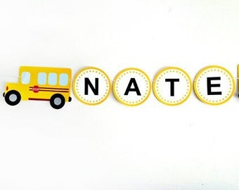 School Bus Banner, School Bus Birthday, School Bus Theme, Yellow Bus Banner, Teacher Banner