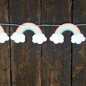 Pastel Rainbow Garland, Pastel Rainbow Banner, Rainbow Sign, Rainbow Birthday, Rainbow Party, Rainbow Decorations, Rainbow Baby Shower