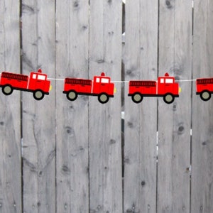 Firetruck Garland, Firetruck Banner, Firetruck Party Banner, Firetruck Decorations, Firetruck Party Sign