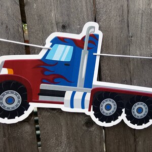 Semi Truck Banner, Semi Truck Sign, Semi Truck Birthday Banner - Semi Truck Party Banner, 18 Wheeler Banner