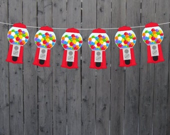 Gumball Machine Garland, Bubble Gum Machine Garland, Candy Garland, Sweet Sixteen Banner, Candy Banner, Candy Photo Prop, Candy Decoration