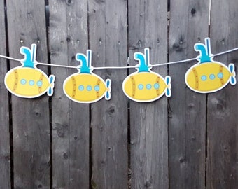 Submarine Banner, Submarine Garland, Submarine Decorations, Submarine Party, Submarine