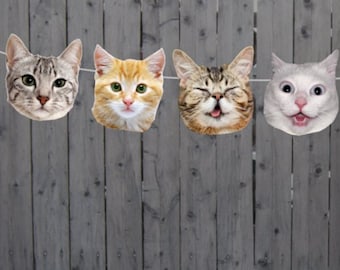 Garland Cat Birthday Party Banner "PARRRTY TIME" Bunting