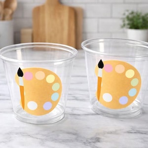 ART PARTY CUPS - Art Painting Party Treat Cups Paint Party Favors Art Party Cups Art Party Paint Pallette Painting Party Favors Paint Favor image 1
