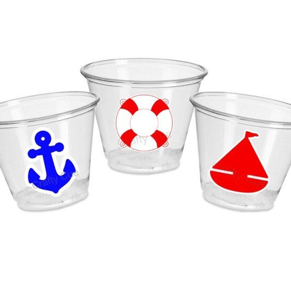 NAUTICAL PARTY CUPS - Nautical Treat Cups Nautical Birthday Nautical Party Nautical Party Favors Nautical Baby Shower Anchor Party Cups