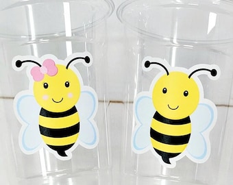BUMBLE BEE PARTY Cups - Bumble Bee Cups Bumble Bee Baby Shower Bumble Bee Birthday Bumble Bee Decorations Bumble Bee Party Supplies
