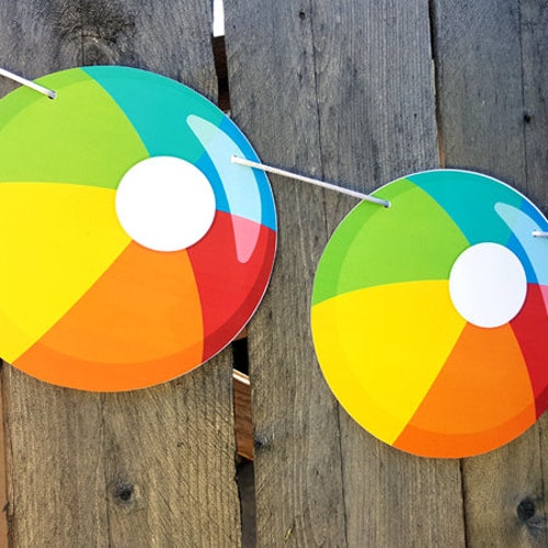 Beach Ball Garland Beach Ball Banner Summer Party Banner Etsy