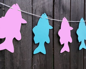 Fish Banner, Fishing Garland, Fishing Party, Fish Garland, fish Baby Shower, Fishing Birthday Party, Fish Banner, Fish Gender Reveal Banner