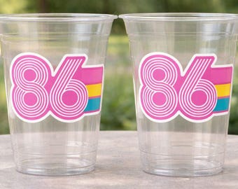 40th PARTY CUPS - Best of 1986 40th Birthday Party Cups 40th Birthday Favors 40th Party Cups 40th Party Decorations 1986 Birthday Party 80s