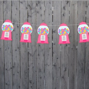 Pink GUMBALL MACHINE GARLAND Bubble Gum Machine Garland Candy Garland Sweet Sixteen Banner Candy Banner Candy Decoration Bubblegum Machine