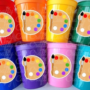 ART PARTY CUPS - Art Painting Party Favor Cups Paint Party Favors Art Party Cups Art Party Treat Cups Painting Party Favor Art Party Favor